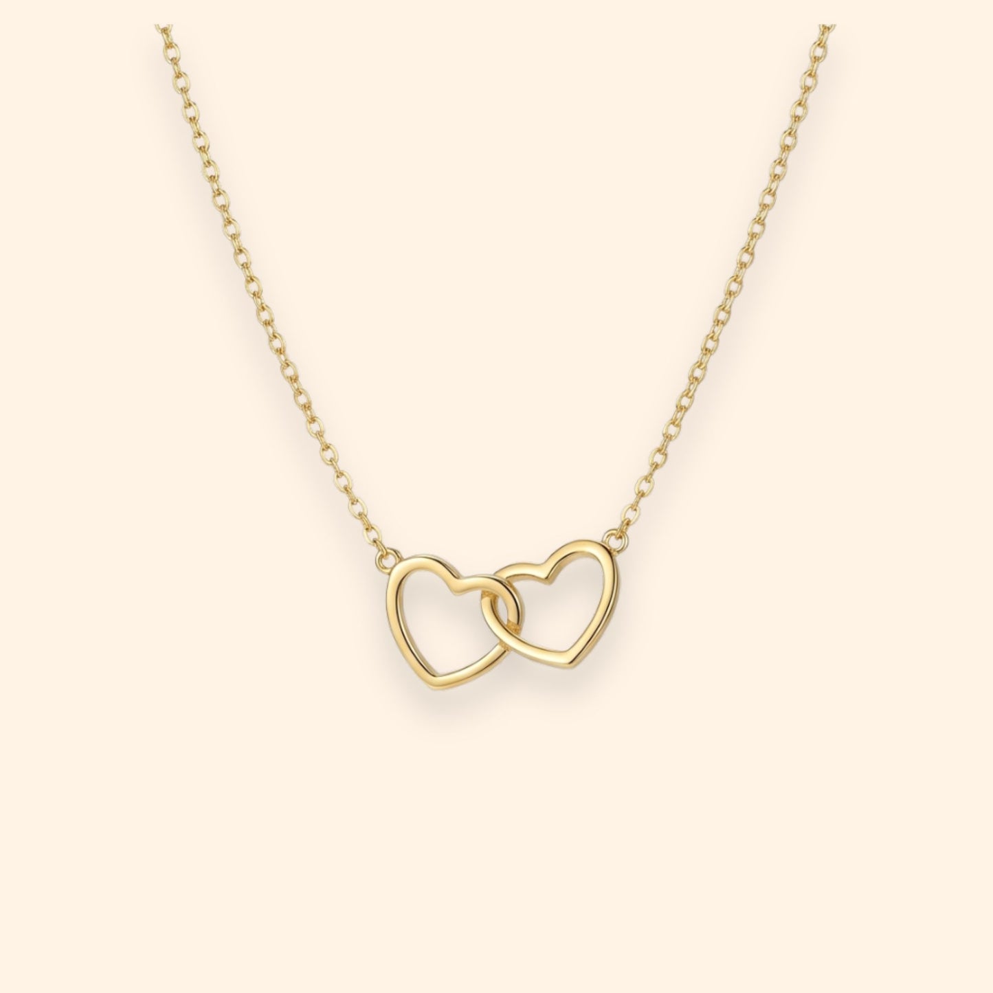 Double Heart Minimal Necklace