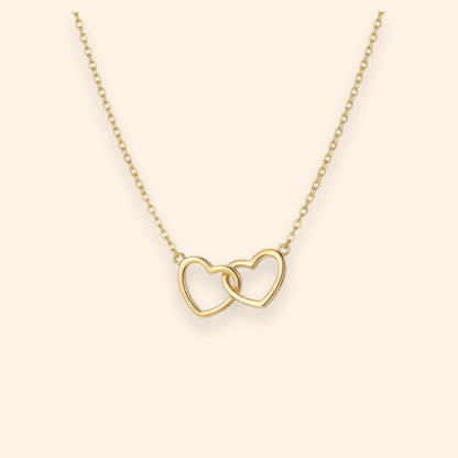 Double Heart Minimal Necklace
