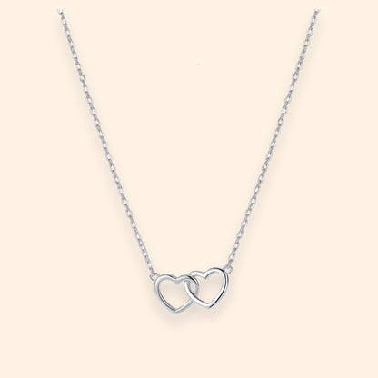 Double Heart Minimal Necklace