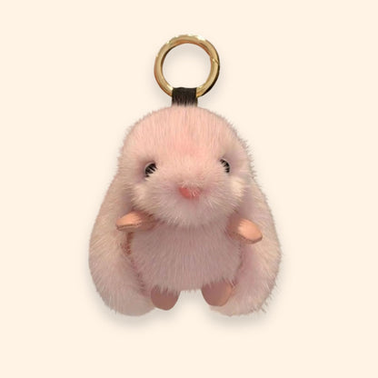 Fluffy Bunny Plush Keychain